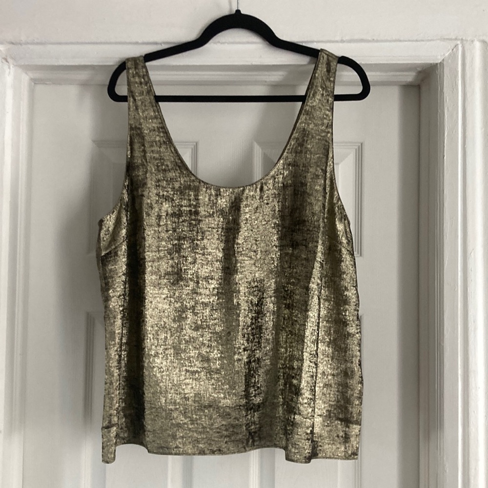 Banana Republic Gold Lame Tank XL